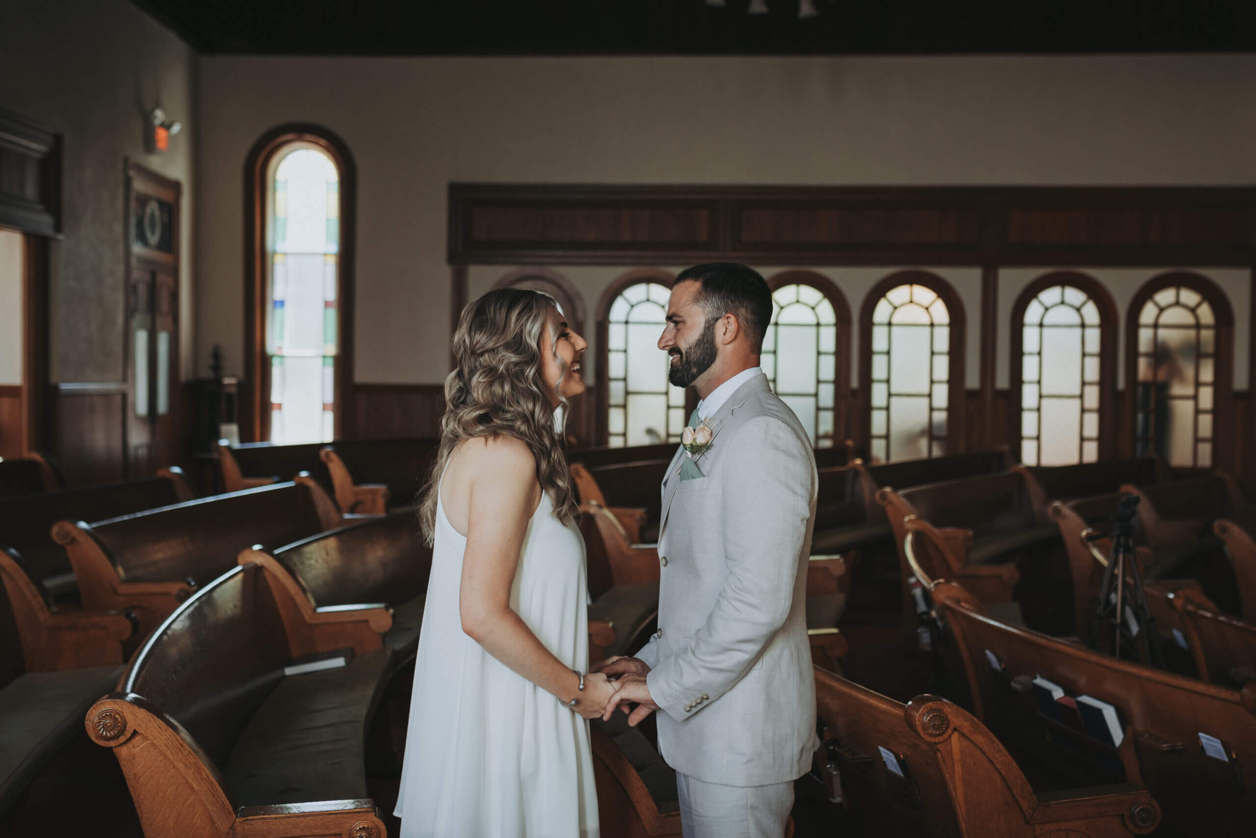 a couple's first look at their elopement in Lewisburg, TN