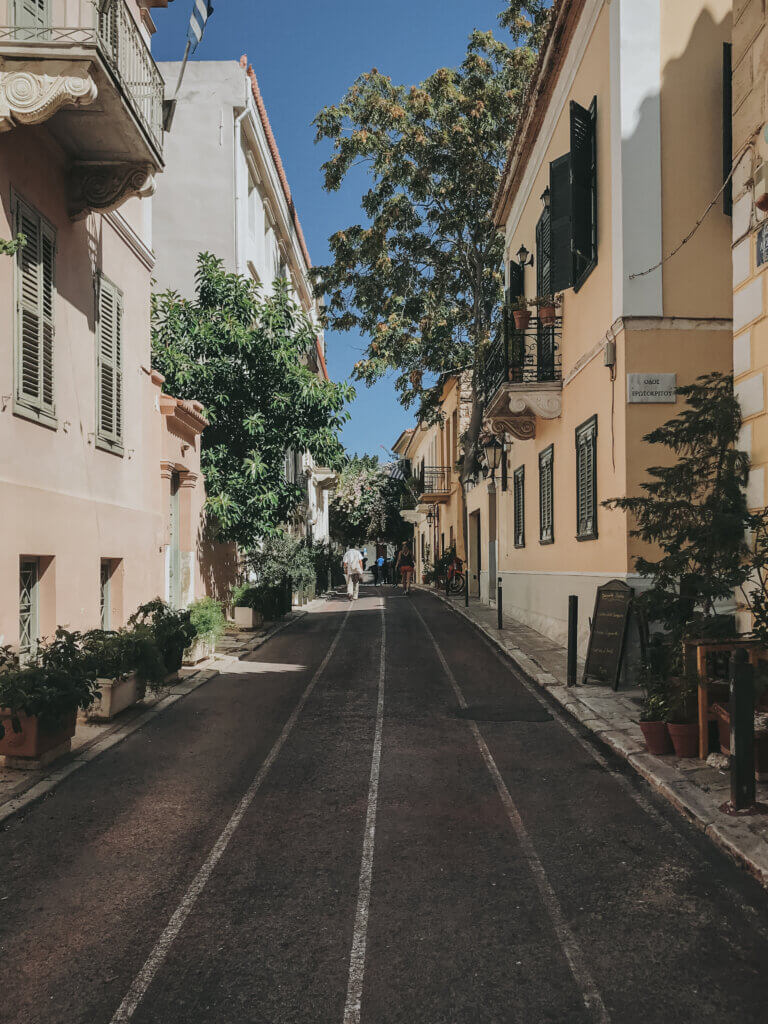 beautiful treets of plaka, Athens, perfect for eloping abroad, shot by Wandering Creative