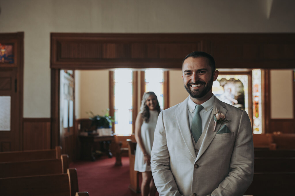 first look before an intimate elopement