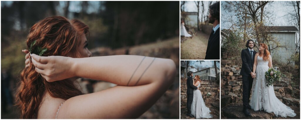 portraits from an intimate wedding in fayetteville, ar.