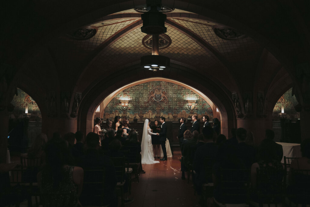 An intimate ceremony in the Rathskeller Room in Louisville.